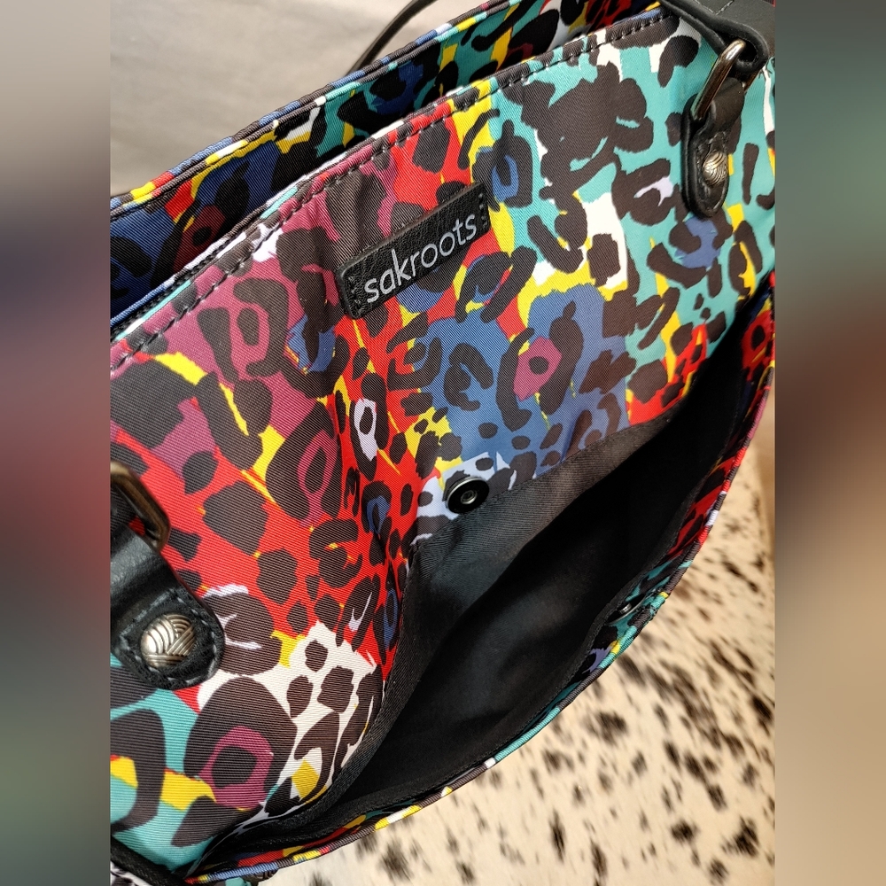 Sakroots Artist Circle Metro Tote Multi-Colored Leopard Style Print NWT - Picture 4 of 16